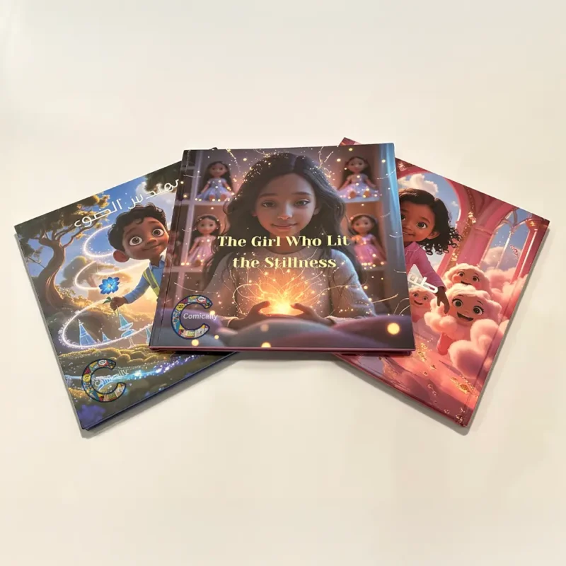 قصة مخصصة مطبوعة و رقمية – باسمك وصورتك (غلاف مقوى) 90 ريال فقط لكل نسخة إضافية